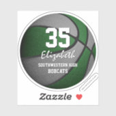 Groen grijs team kleuren jongens basketbal sticker (Vel)