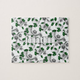 groen grijs team kleuren jongens voetbal legpuzzel