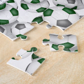 groen grijs team kleuren jongens voetbal legpuzzel (Zijkant)
