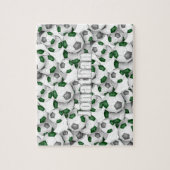groen grijs team kleuren jongens voetbal legpuzzel (Verticaal)