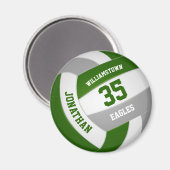 groen grijs team kleuren jongens volleyball magneet (Voorkant / Achterkant)