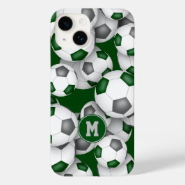 Groen grijs team kleuren leuk voetballen patroon Case-Mate iPhone 14 hoesje