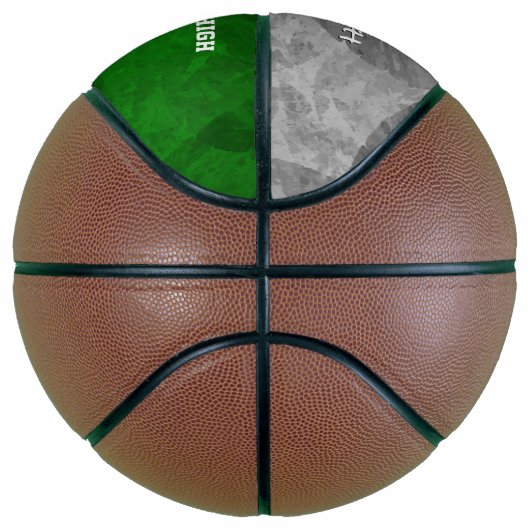 Groen grijs team kleuren sport seizoen aandenken basketbal (Rechts)