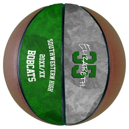 Groen grijs team kleuren sport seizoen aandenken basketbal (Verticaal)