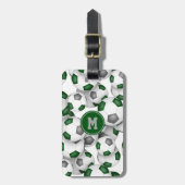 Groen Grijs Team Kleuren voetballen Bagagelabel (Voorkant verticaal)