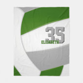 Groen grijs team kleuren volleybal atleet naam fleece deken (Voorkant)