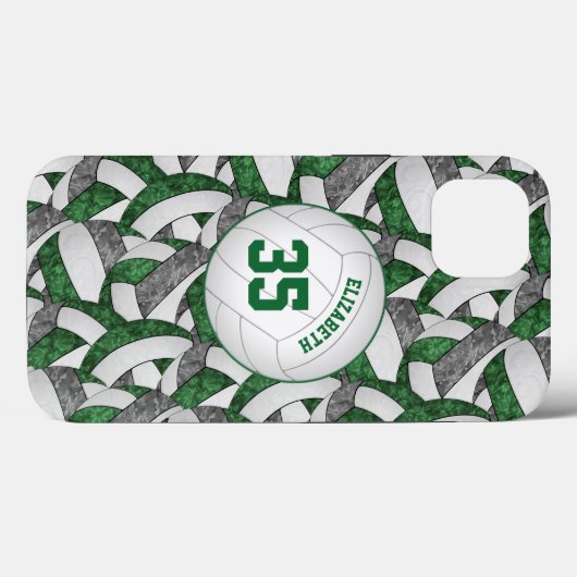 Groen Grijs Team Spirit Cadeaus Meisjes Volleybal Case-Mate iPhone Case (Achterkant (horizontaal))
