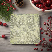  groen grijs Toile de Jouy patroon Stenen Onderzetter