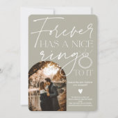 Groen grijs verloving voor de altijd ringfoto aankondiging (Voorkant)