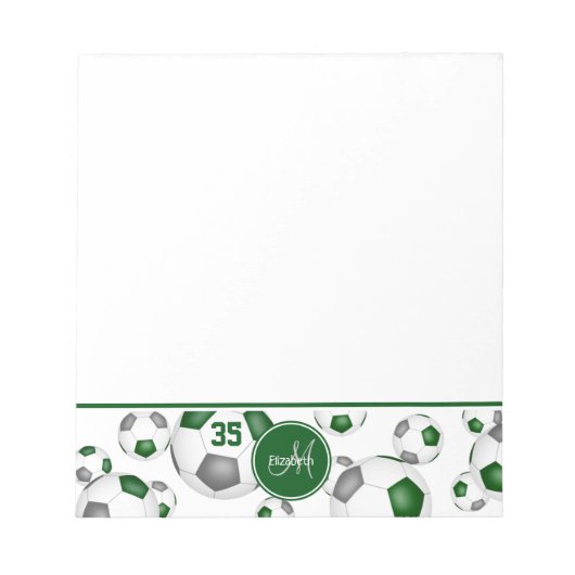 Groen grijs voetballen Patroon Accentent Notitieblok (Voorkant)