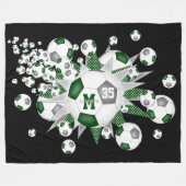 Groen Grijs voetballen Sterren Meisjes Naam Fleece Deken (Voorkant (Horizontaal))