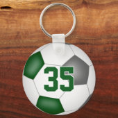 Groen Grijs Voetbalteam Meisjes Jongens Sportgesch Sleutelhanger (Achterkant)