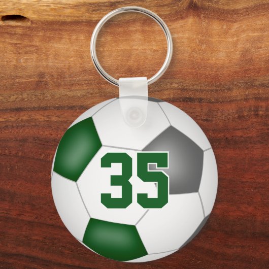 Groen Grijs Voetbalteam Meisjes Jongens Sportgesch Sleutelhanger (Achterkant)