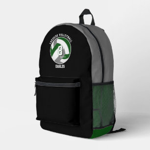 Groen Grijs Volleybal Club Kleuren Atletisch Bedrukte Rugzak