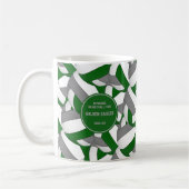 Groen Grijs Volleybal Team Kleuren Coach Gift Koffiemok (Links)