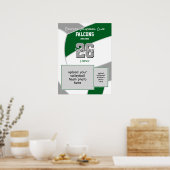 Groen Grijs Volleybal Team Kleuren Herdenkingskleu Poster (Keuken)