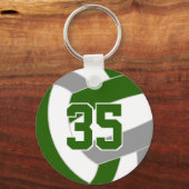 Groen grijs volleybal team kleuren sleutelhanger (Voorkant)