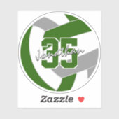 Groen grijs volleybal team kleuren sticker (Vel)