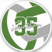 Groen grijs volleybal team kleuren sticker (Voorkant)