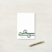 Groen Grijs Volleyballen Strepen Speler Naam Post-it® Notes (Op bureau)