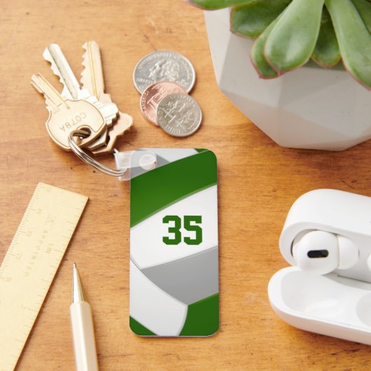 groen grijs volleybalteam kleuren atleet naam sleutelhanger (Bureau)