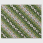 groen grijs wit en roze koraal patterned cadeaupapier (Vlak)