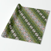 groen grijs wit en roze koraal patterned cadeaupapier (Uitgerold)