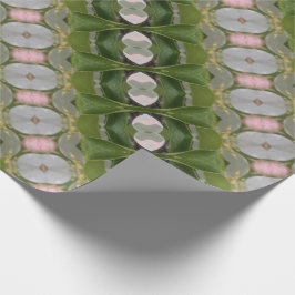 groen grijs wit en roze koraal patterned cadeaupapier