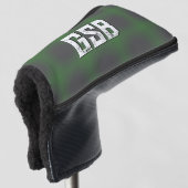 Groen Grijs Wit Monogram Putter Golf Head Hoesje Golfheadcover (3/4 voorkant)