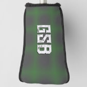 Groen Grijs Wit Monogram Putter Golf Head Hoesje Golfheadcover (Draai 90)