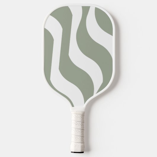 Groen Grijs Wit Wavy Moderne Pickleball Paddle (Achterkant)