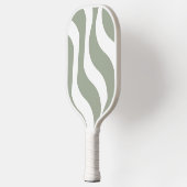 Groen Grijs Wit Wavy Moderne Pickleball Paddle (Links)