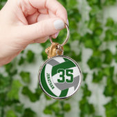 Groen Grijs Zijn Team Kleurt Aangepast Volleybal Sleutelhanger (Hand)