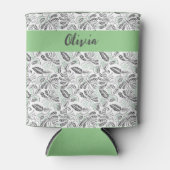  Groen Grijs Zomertijd Batik Blikjeskoeler (Voorkant)