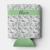  Groen Grijs Zomertijd Batik Blikjeskoeler (Achterkant)