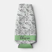  Groen Grijs Zomertijd Batik Flesjeskoeler (Voorkant)