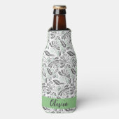 Groen Grijs Zomertijd Batik Flesjeskoeler (Fles Voorkant)