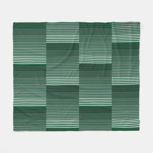 Groen, Grijs, Zwart, Witte Strepen Fleece Deken (Voorkant (Horizontaal))