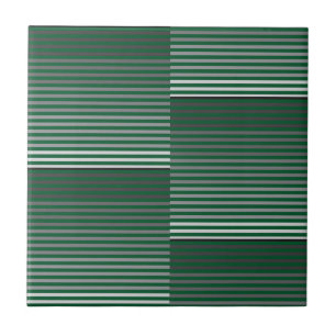 Groen, Grijs, Zwart, Witte Strepen Tegeltje