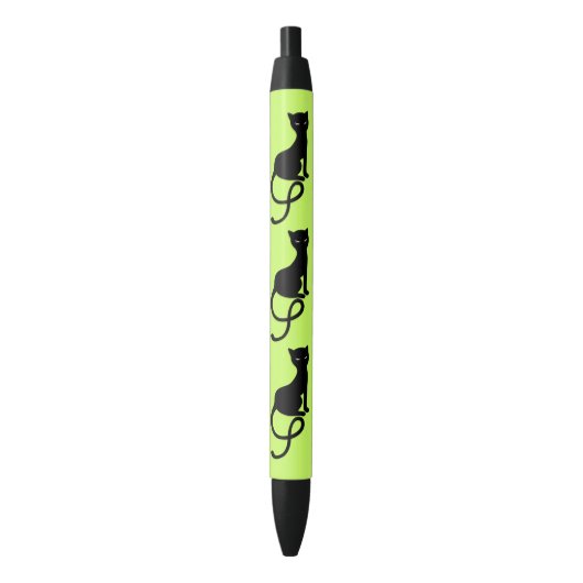 Groen grijs zwarte kat inkt pen (Voorkant Verticaal)
