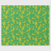 Groen grijswaardenpatroon cadeaupapier (Vlak)