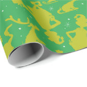 Groen grijswaardenpatroon cadeaupapier (Rol Hoek)