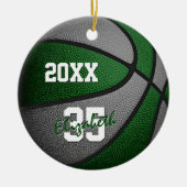 groen grijze jongens team kleuren basketbal keramisch ornament (Voorkant)