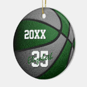 groen grijze jongens team kleuren basketbal keramisch ornament (Links)