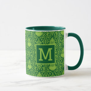  Groen Grinch Pattern   Uw monogram toevoegen Mok