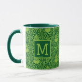 Groen Grinch Pattern | Uw monogram toevoegen Mok (Links)