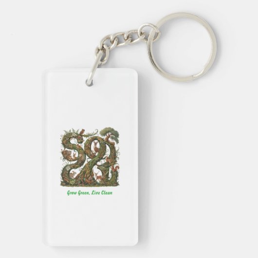 Groen groeien, schoon leven sleutelhanger (achterkant)