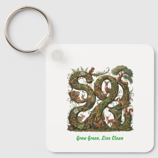 Groen groeien, schoon leven sleutelhanger (Voorkant)