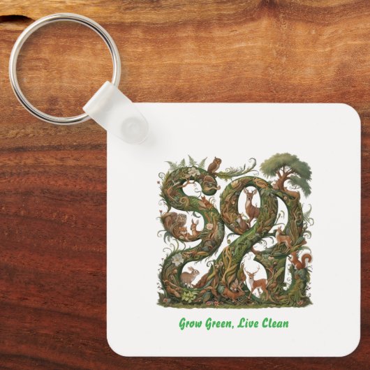 Groen groeien, schoon leven sleutelhanger (Voorkant)