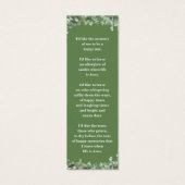 Groen Groen Foto Begrafenismonument Bladwijzer Mini Visitekaartjes (Achterkant)